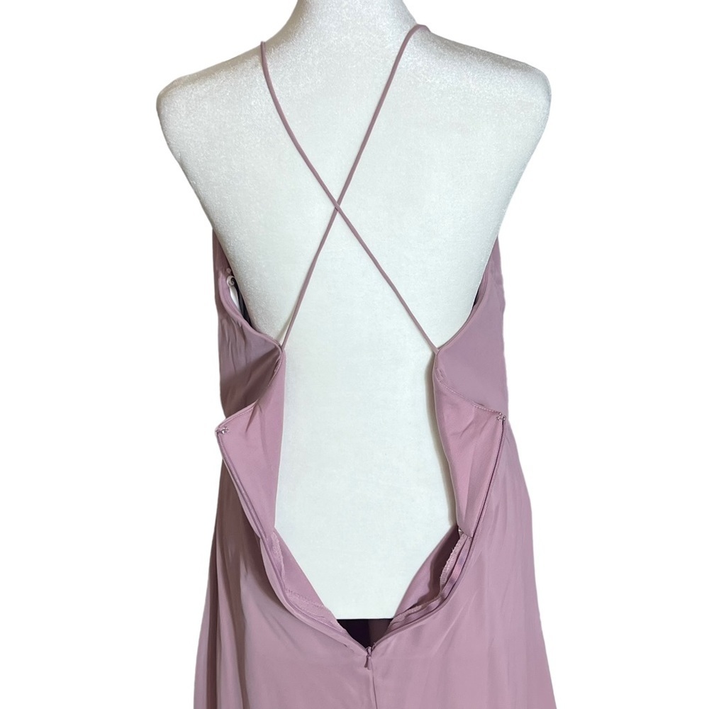 Jenny Packham Ruffled Faux Wrap Chiffon High Low Maxi Dress, NWT, Size 12 - Picture 4 of 7